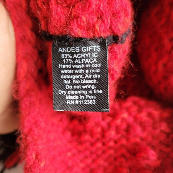 Andes Gifts Kids Handmade Alpaca Blend Ladybug Hat Unisex Winter Made in Peru - Picture 6 of 6